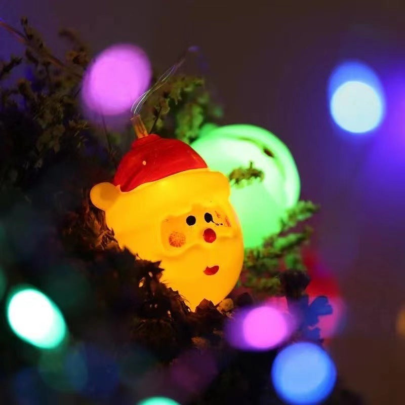 LED Christmas Lights Santa and Snowman Shapes Bulk Set, Holiday Decorative String Lights