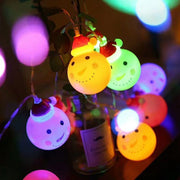 LED Christmas Lights Santa and Snowman Shapes Bulk Set, Holiday Decorative String Lights