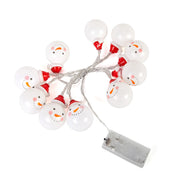 LED Christmas Lights Santa and Snowman Shapes Bulk Set, Holiday Decorative String Lights