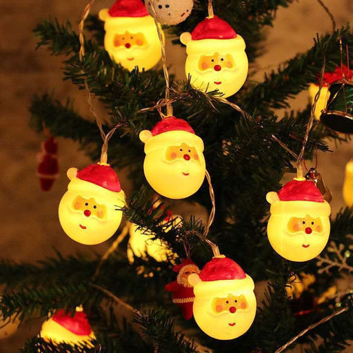 LED Christmas Lights Santa and Snowman Shapes Bulk Set, Holiday Decorative String Lights