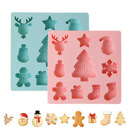 Christmas Silicone Baking Mold - Snowman & Gingerbread Man Molds for DIY Cakes, Cookies, Chocolate & More