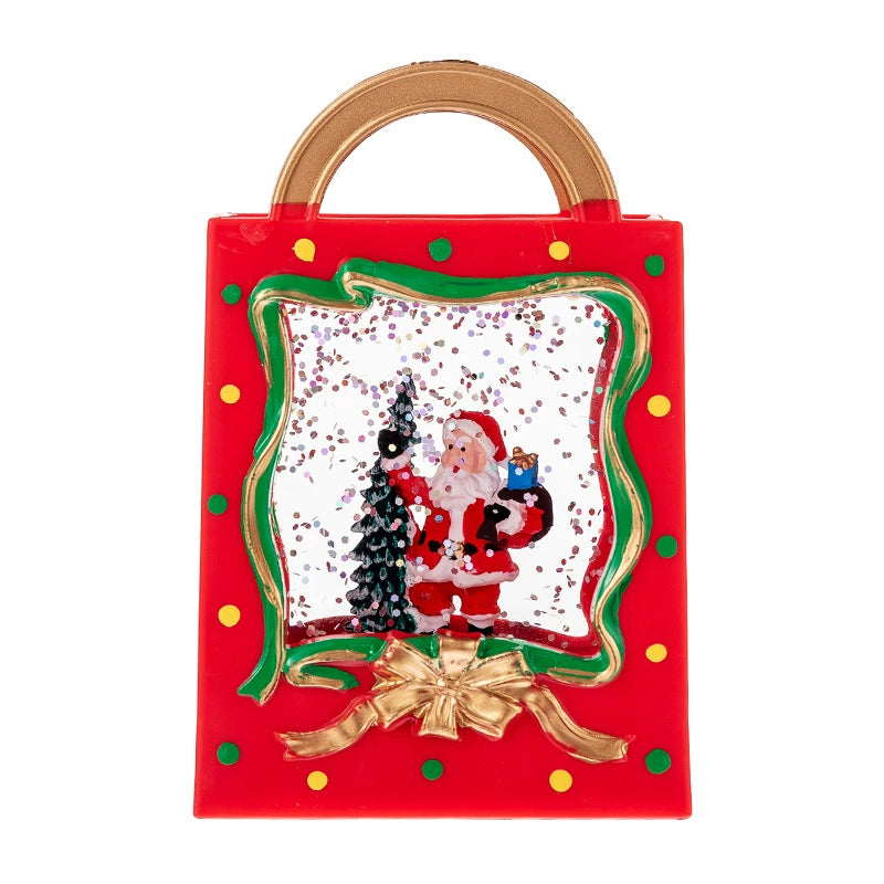 Christmas Snow Globe Lantern (2.95×1.57×4.53in)  Festive Floating Snow Christmas Decor Gift Box - Cute Holiday Gift