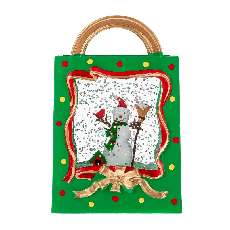 Christmas Snow Globe Lantern (2.95×1.57×4.53in)  Festive Floating Snow Christmas Decor Gift Box - Cute Holiday Gift