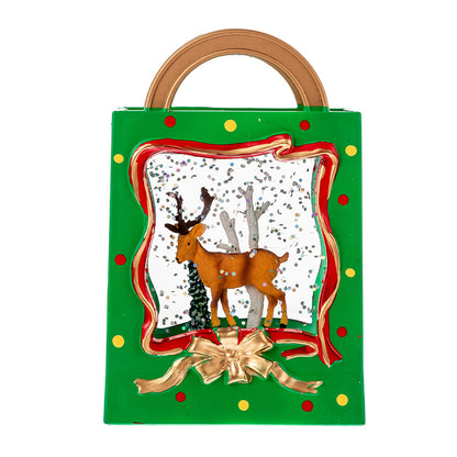 Christmas Snow Globe Lantern (2.95×1.57×4.53in)  Festive Floating Snow Christmas Decor Gift Box - Cute Holiday Gift