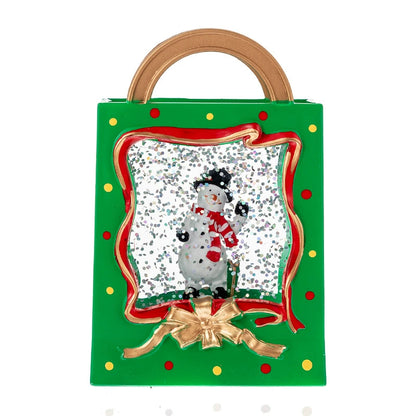 Christmas Snow Globe Lantern (2.95×1.57×4.53in)  Festive Floating Snow Christmas Decor Gift Box - Cute Holiday Gift