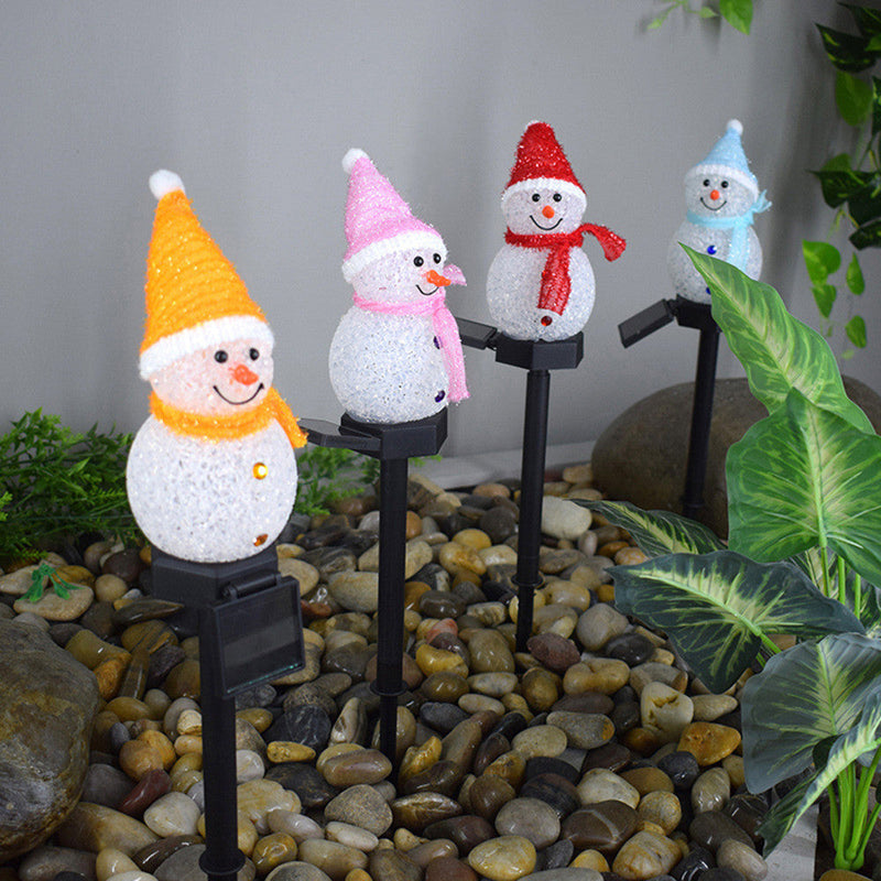 Glitter Christmas Decorations with Snowman Solar Lights Outdoor Bulk Set