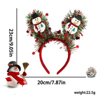 Christmas Sparkly Tinsel Headbands (9”) - Snowman/Reindeer Party Festive Hair Accessories