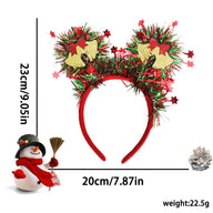 Christmas Sparkly Tinsel Headbands (9”) - Snowman/Reindeer Party Festive Hair Accessories