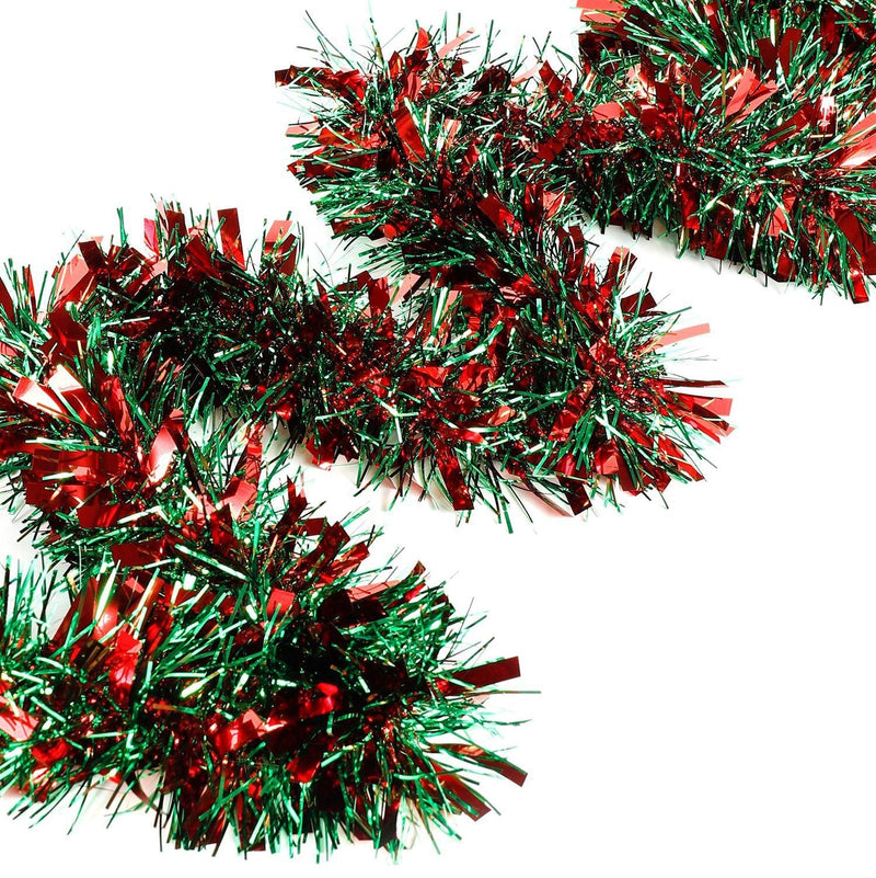 10 Pcs Christmas Tinsel Garland 65 Ft Metallic Hanging Decorations Bulk Artificial
