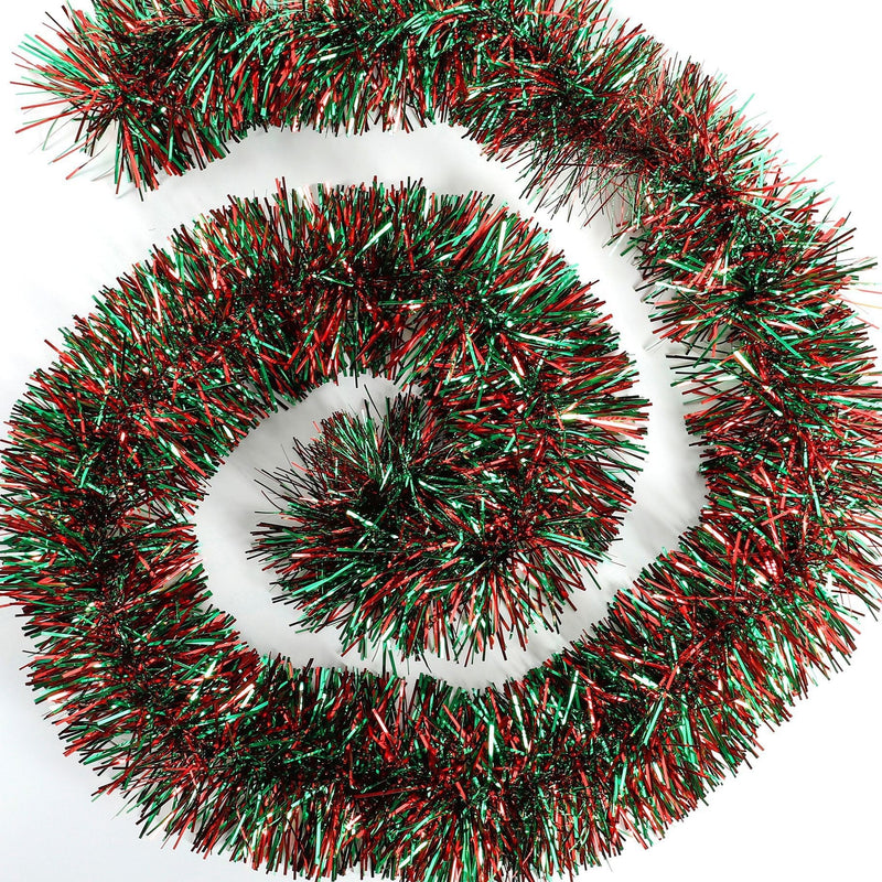 10 Pcs Christmas Tinsel Garland 65 Ft Metallic Hanging Decorations Bulk Artificial
