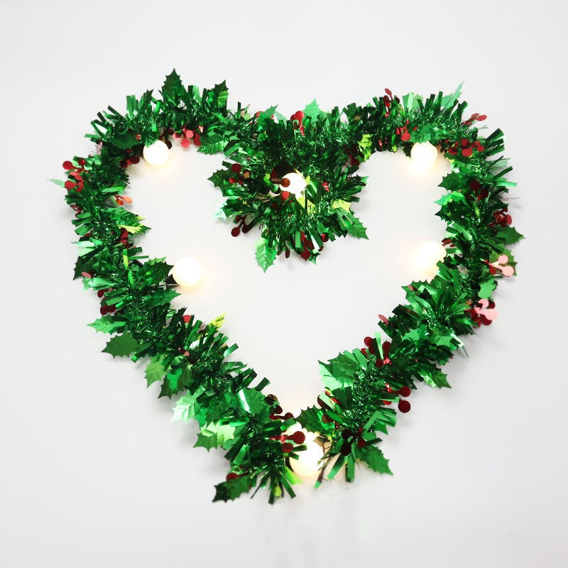 10 Pcs 65 Ft Metallic Tinsel Garland with Leaves and Berries Artificial Hanging Decor