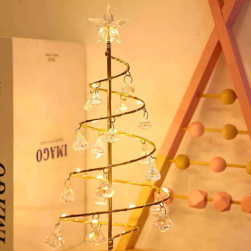 Christmas Tree Tabletop Lamp Crystal Night Light Bulk Home Decoration