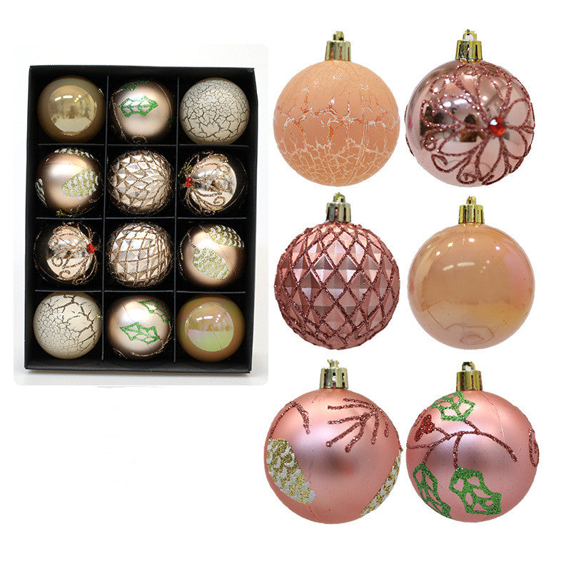 12 Pcs Christmas Ball Ornaments Glitter Hanging Decorations Bulk Set