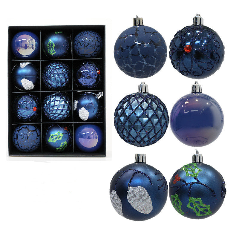 12 Pcs Christmas Ball Ornaments Glitter Hanging Decorations Bulk Set