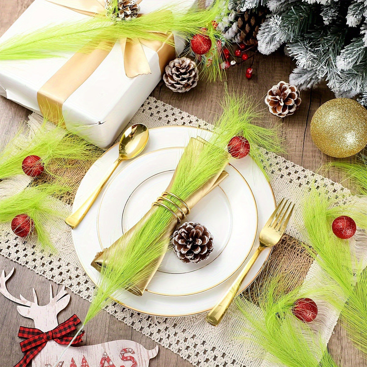 8pcs 14" Christmas Tree Picks Ornaments Christmas Tree Topper for Tree Decorations