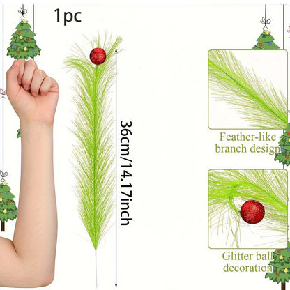 8pcs 14" Christmas Tree Picks Ornaments Christmas Tree Topper for Tree Decorations