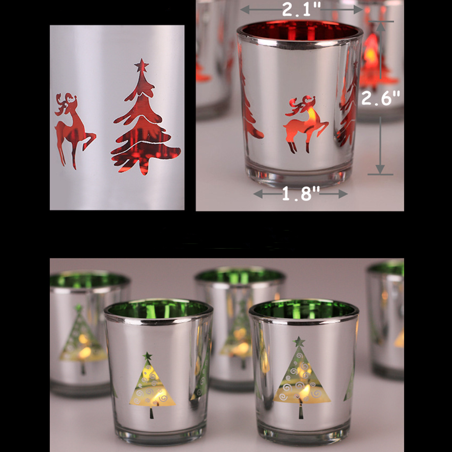 Bulk Christmas Votive Candle Holders for Table Centerpiece, Home Decor, Special Occasions and Gifts Wholesale