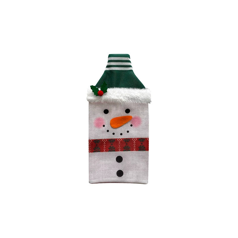 Christmas Wine Bottle Covers - Santa, Snowman & Reindeer (Fits Champagne Bottles Too!)