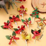 Christmas Wreath Cake Toppers Set - 10PCS Festive Grass Wreath & Leaf Cake Decorations for Holiday Baking