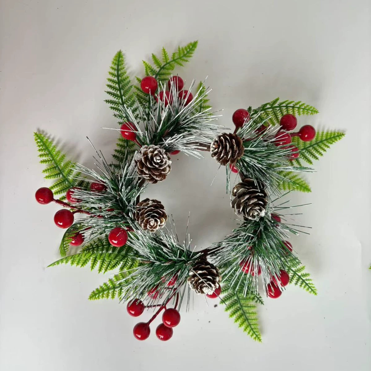 Christmas Wreaths with Red Berries & Pinecones - Holiday Decor