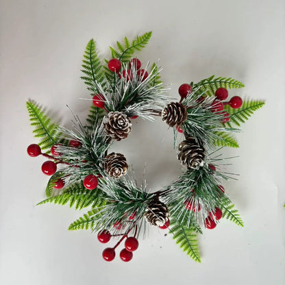 Christmas Wreaths with Red Berries & Pinecones - Holiday Decor