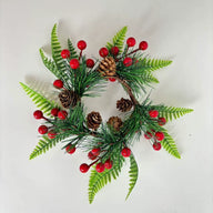Christmas Wreaths with Red Berries & Pinecones - Holiday Decor