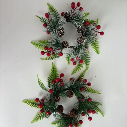 Christmas Wreaths with Red Berries & Pinecones - Holiday Decor
