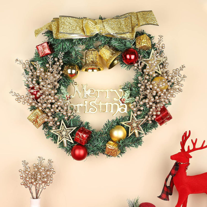 30 Pcs Christmas Glitter Berry Stems Artificial Holiday Decoration Ornaments