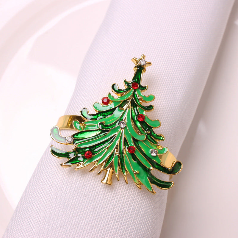 6 Pcs Christmas Napkin Ring Holders Set – Holiday Table Decor, Bulk Pack