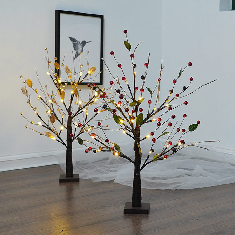 Pre-lit Artificial Christmas Tree with Berries Lights, Tabletop, Battery Operated, Bulk Pack