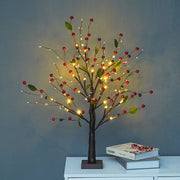 Pre-lit Artificial Christmas Tree with Berries Lights, Tabletop, Battery Operated, Bulk Pack