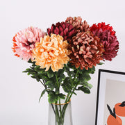 24.8 Inch Orange Chrysanthemum Stems 10 Pcs Silk Artificial Flowers Bulk