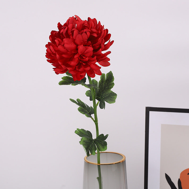 24.8 Inch Orange Chrysanthemum Stems 10 Pcs Silk Artificial Flowers Bulk