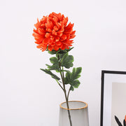24.8 Inch Orange Chrysanthemum Stems 10 Pcs Silk Artificial Flowers Bulk
