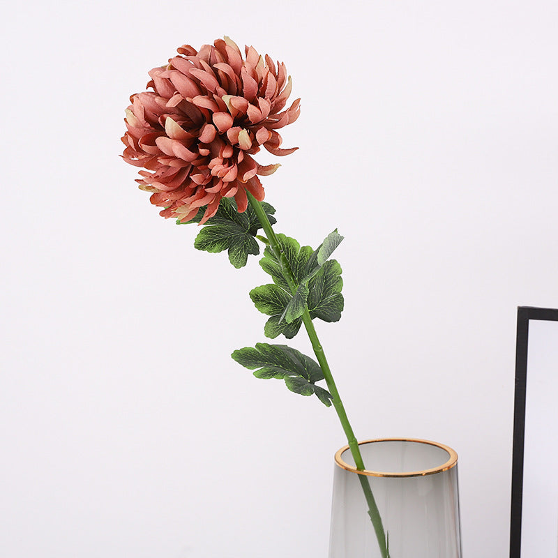 24.8 Inch Orange Chrysanthemum Stems 10 Pcs Silk Artificial Flowers Bulk