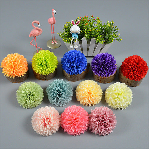 4 Inch Pompon Mum Artificial Flower Heads Bulk for Crafts - 10 Pcs