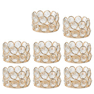 Bulk Set of 8 Clear Glass Tealight Candle Holder With Iron Coating for Wedding Table Centerpiece Wholesale