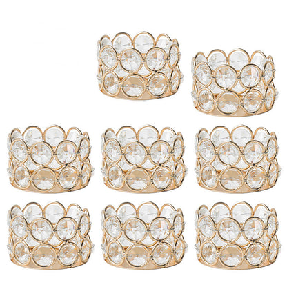 Bulk Set of 8 Clear Glass Tealight Candle Holder With Iron Coating for Wedding Table Centerpiece Wholesale