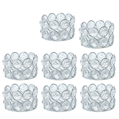 Bulk Set of 8 Clear Glass Tealight Candle Holder With Iron Coating for Wedding Table Centerpiece Wholesale