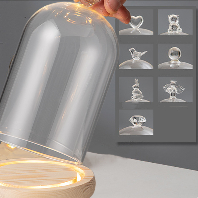 Angel Love Light Up Clear Glass Display Dome for DIY Gifts, Bulk Wholesale Pack