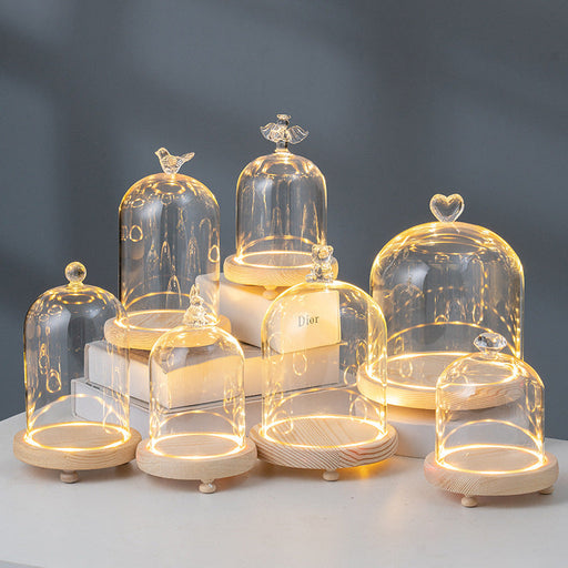 Angel Love Light Up Clear Glass Display Dome for DIY Gifts, Bulk Wholesale Pack