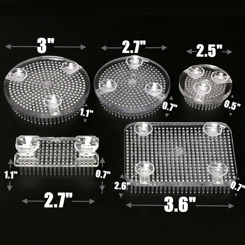 Clear Plastic Floral Frog with Stable Suction Cups for Secure Flower Arrangements, Bulk Pack