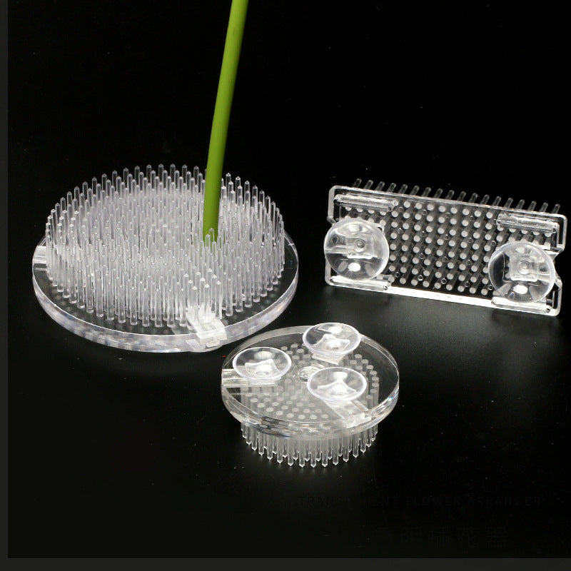 Clear Plastic Floral Frog with Stable Suction Cups for Secure Flower Arrangements, Bulk Pack