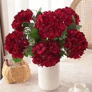 Artificial Hydrangea Stem 24 Inch Blue Silk Flower for Floral Arrangements