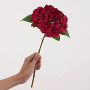 Artificial Hydrangea Stem 24 Inch Blue Silk Flower for Floral Arrangements
