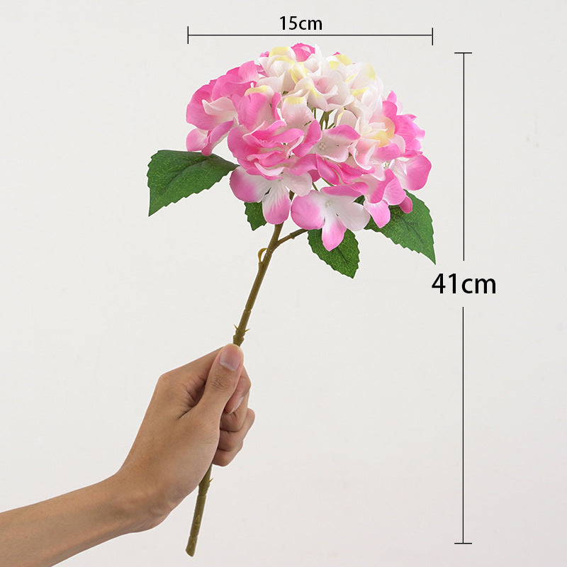 Artificial Hydrangea Stem 24 Inch Blue Silk Flower for Floral Arrangements