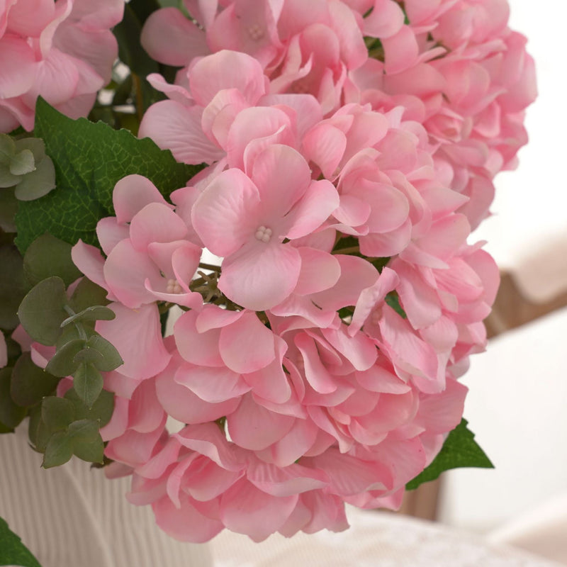 Artificial Hydrangea Stem 24 Inch Blue Silk Flower for Floral Arrangements