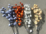 37 Inch Extra Long Artificial Cape Gooseberry Stems Branches 6 Pcs Autumn Decoration