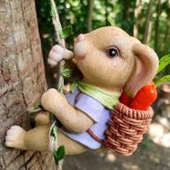 Climbing Bunny Tree Hangers - Whimsical Resin Rabbit Decor for Garden, Yard, Balcony & Patio