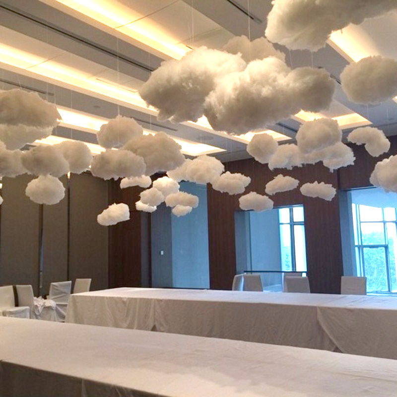2 Pcs Artificial Cotton Hanging Cloud Decorations for Ceiling, Bulk Simulation Clouds